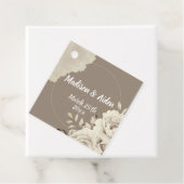 ロマンチック素朴な白いバラの花結婚の数 フェイバータグ (インサイチュ)