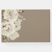 ロマンチック素朴な白バラ結婚の写真 ゲストブック (裏面)