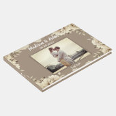 ロマンチック素朴な白バラ結婚の写真 ゲストブック (コーナー)