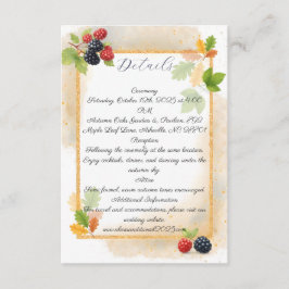 ロマンチック素朴な秋のベリ結婚ーの写真バック エンクロージャーカード