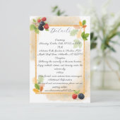 ロマンチック素朴な秋のベリ結婚ーの写真バック エンクロージャーカード (スタンド正面)