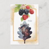 ロマンチック素朴な秋のベリ結婚ーの写真バック エンクロージャーカード (裏面)