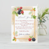 ロマンチック素朴な秋のベリ結婚ーの写真バック サンキューカード (スタンド正面)