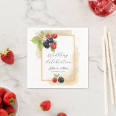 ロマンチック素朴な秋のベリ結婚ーの写真バック スタンダードカクテルナプキン (インサイチュ)