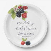 ロマンチック素朴な秋のベリ結婚ーの写真バック ペーパープレート (正面)