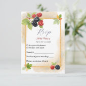 ロマンチック素朴な秋のベリ結婚ーの写真バック 出欠カード (スタンド正面)