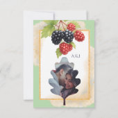 ロマンチック素朴な秋のベリ結婚ーの写真バック 出欠カード (裏面)