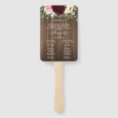 ロマンチック素朴な緑のメイソンジャー結婚式 プログラム ハンドファン (裏面)