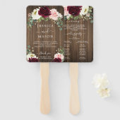 ロマンチック素朴な緑の結婚式 プログラムファン ハンドファン (正面&裏面)