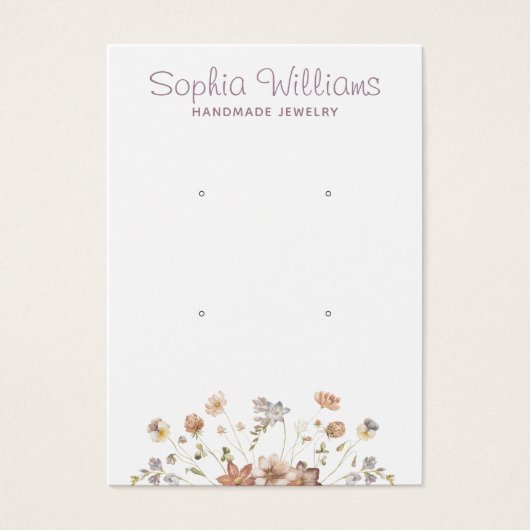 ロマンチック素朴な花のダブルスタッド表示カード (正面)