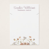 ロマンチック素朴な花のネックレス表示カード (正面)