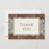ロマンチック素朴な西カントリーレザーとレース サンキューカード (正面)