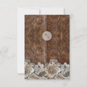 ロマンチック素朴な西カントリーレザーとレース セーブザデート (裏面)