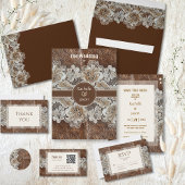 ロマンチック素朴な西カントリーレザーとレース セーブザデート