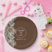 ロマンチック素朴な西カントリーレザーとレース ペーパープレート (パーティー)