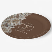 ロマンチック素朴な西カントリーレザーとレース ペーパープレート (アングル)