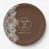 ロマンチック素朴な西カントリーレザーとレース ペーパープレート (正面)