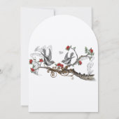 ロマンチック素朴な赤いヴィンテージの鳥の結婚式の招待 招待状 (裏面)