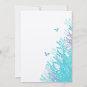 ロマンチック素朴アカウピンクワイルドフラワービー 招待状 (裏面)