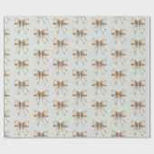 ロマンチック素朴グリーンホワイト金ゴールドボー結婚ズ ラッピングペーパー (フラット)