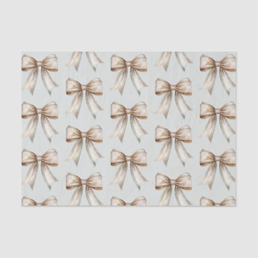 ロマンチック素朴グリーンホワイト金ゴールドボー結婚ズ 薄葉紙 (正面)