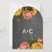 ロマンチック素朴シャルボードヘイルームバラ 招待状 (裏面)