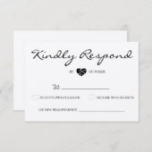 ロマンチック素朴スイートウェディングRSVPカード 出欠カード (正面/裏面)