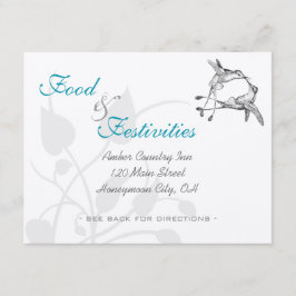 ロマンチック素朴ハミングバードキスラブバードウェディング エンクロージャーカード