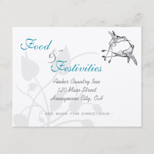 ロマンチック素朴ハミングバードキスラブバードウェディング エンクロージャーカード (正面)