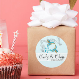 ロマンチック素朴ハミングバードキスラブバードウェディング ラウンドシール