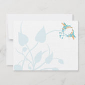 ロマンチック素朴ハミングバードキスラブバードウェディング 出欠カード (裏面)