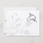 ロマンチック素朴ハミングバードキスラブバードウェディング 出欠カード (裏面)