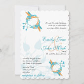 ロマンチック素朴ハミングバードキスラブバードウェディング 招待状 (正面)