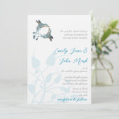 ロマンチック素朴ハミングバードキスラブバードウェディング 招待状 (スタンド正面)