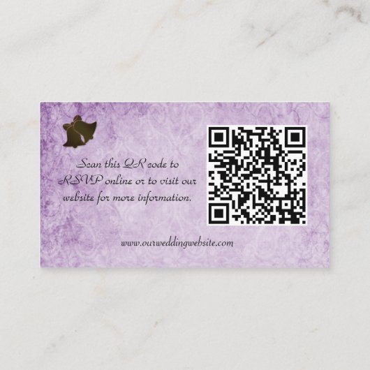 ロマンチック素朴バイオレ結婚ーのウェブサイト エンクロージャーカード (裏面)