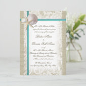 ロマンチック素朴ビーチ&パールアクア 招待状 (スタンド正面)