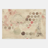 ロマンチック素朴ヴィンテージパリ ラッピングペーパーシート (正面2)