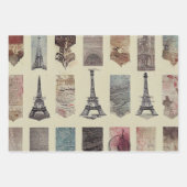 ロマンチック素朴ヴィンテージパリ ラッピングペーパーシート (正面)