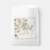 ロマンチック素朴白バラ結婚ズ フェイバーバッグ (正面)