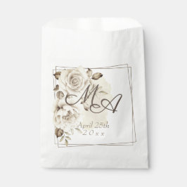 ロマンチック素朴白バラ結婚ズ フェイバーバッグ