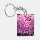 ロマンチック紫あじさいピンク紫の花叔母 キーホルダー (正面左)