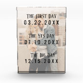 ロマンチック結婚したカップル日付写真タイポグラフィ フォトブロック (正面)