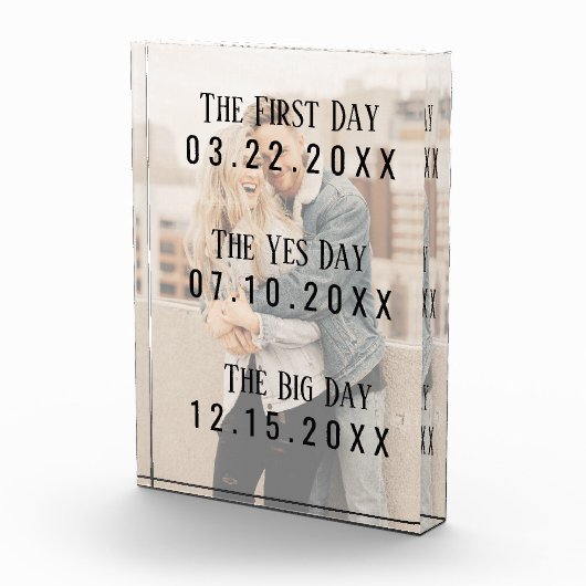 ロマンチック結婚したカップル日付写真タイポグラフィ フォトブロック (右)