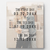 ロマンチック結婚したカップル日付写真タイポグラフィ フォトプラーク (正面)