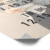 ロマンチック結婚したカップル日付写真タイポグラフィ ポスター (角)