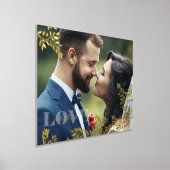 ロマンチック結婚つる植物の日付 箔ポスター (レイダウン)