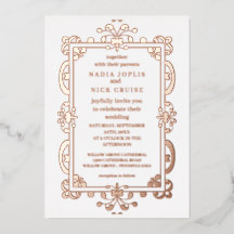 ロマンチック結婚なアールヌーボーのバラ金ゴールド