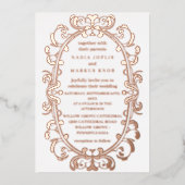 ロマンチック結婚なアールヌーボーバラ 箔招待状 (正面)