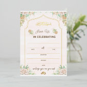 ロマンチック結婚なウェディングレセプション招待状 箔招待状 (立ち正面)