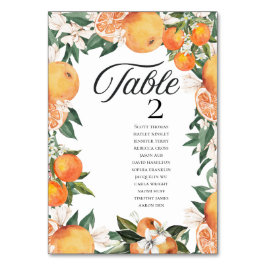 ロマンチック結婚なオレンジの名前 テーブルナンバー